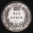 London Coins : A180 : Lot 1743 : Sixpence 1838 ESC 1682, Bull 3168, Bright GEF with some hairlines