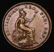 London Coins : A180 : Lot 1974 : Third Farthing 1844 Large G in REG Peck 1606 UNC and nicely toned, the reverse with minor cabinet fr...