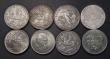 London Coins : A180 : Lot 2063 : Crowns (7) 1707E Fair, 1935 (3) Fine (2) and NVF, the obverse with scratches, 1960 GEF, 1965 UNC, 19...