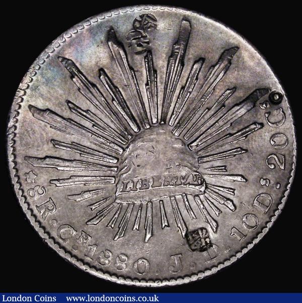 Mexico Eight Reales 1880 Cn JD Chihuahua KM#377.2 GVF nicely toned, the reverse with four chop marks : World Coins : Auction 181 : Lot 1101