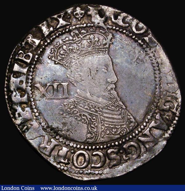 Shilling James I First Coinage, Second Bust, beard appears to merge with collar, S.2646, mintmark Lis, 5.95 grammes, Good Fine or better, a little weak in parts, with pleasing tone and eye appeal : Hammered Coins : Auction 181 : Lot 1478