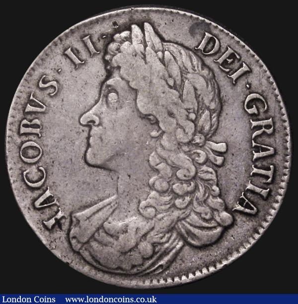 Crown 1687 Second Bust. TERTIO edge, ESC 78, Bull 743 Good Fine, the reverse with some haymarking, overall an even and pleasing example  : English Coins : Auction 181 : Lot 1525