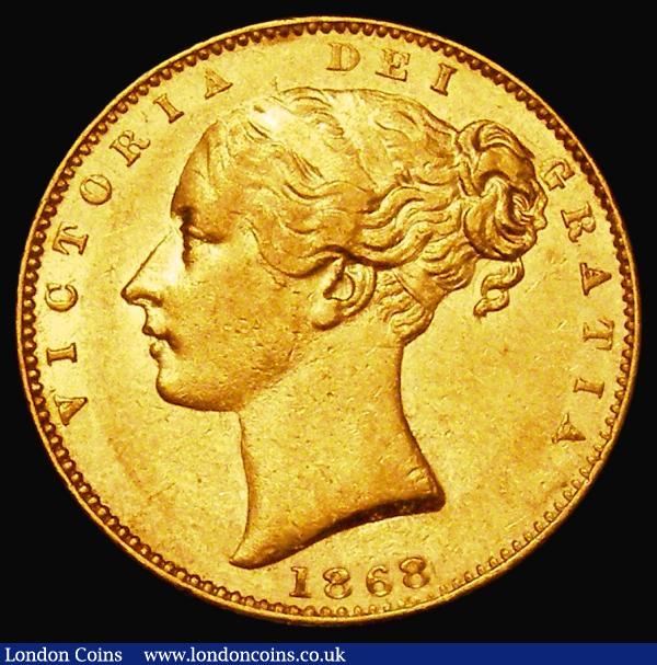 Sovereign 1868 Marsh 52, S.3853, Die Number 31, VF/GVF : English Coins : Auction 181 : Lot 2152