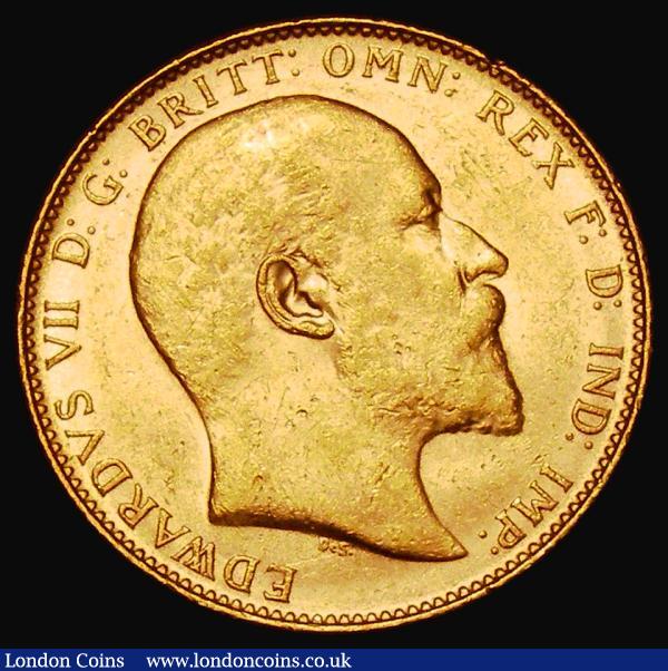 Sovereign 1908P Marsh 201, S.3972 EF/About EF and lustrous with some contact marks : English Coins : Auction 181 : Lot 2249