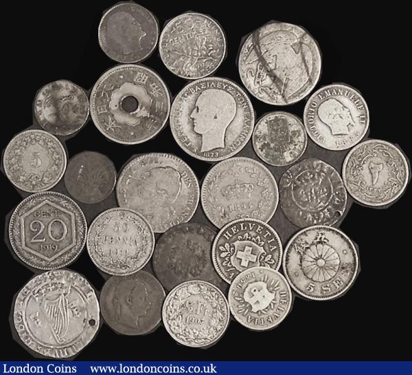 World (47) including pre-revolutionary France, USA, an English and Irish Hammered in silver (both holed), Ionian Islands and more, mixed mostly circulated grades    : World Bulk Lots : Auction 181 : Lot 2655