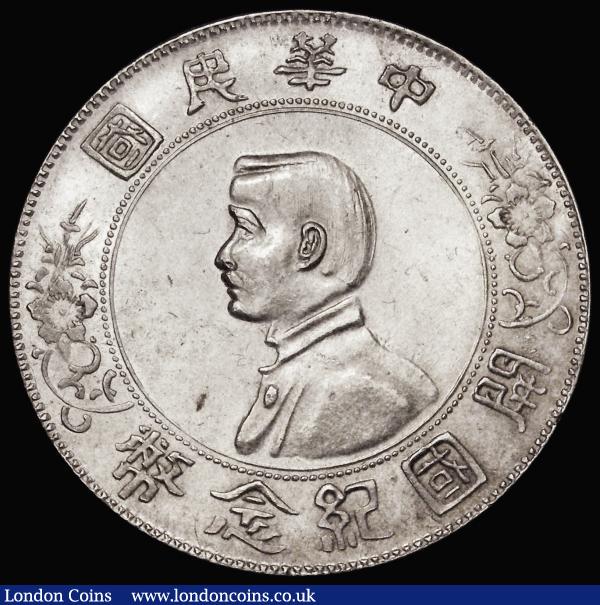China - Republic Dollar undated (1927) Memento - Birth of the Republic, Rosettes in legend Y#318a.1, 27.15 grammes, EF and lustrous, obverse and reverse show signs of die clashing  : World Coins : Auction 181 : Lot 965