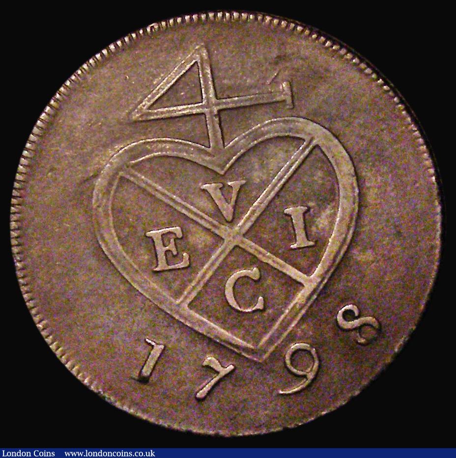London Coins : A181 : Lot 1111 : Netherlands East Indies - Sumatra Two Kepings AH1213 (1798) Reverse: Error, having Arabic 3 instead ...