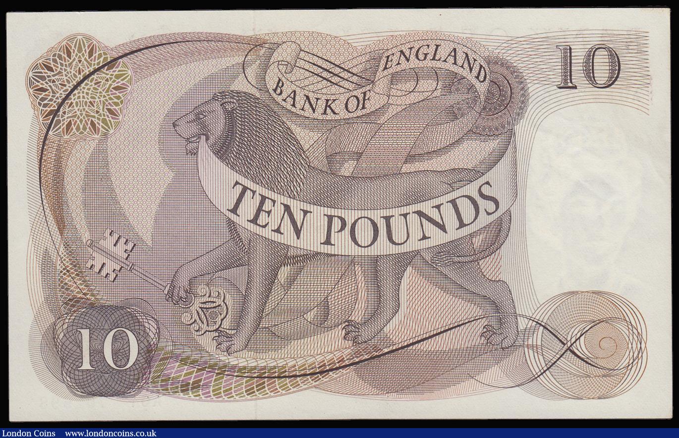 London Coins : A181 : Lot 126 : Ten Pounds Hollom B299 issued 1964 first run A01 702598, UNC desirable thus
