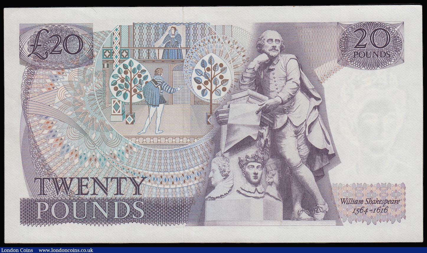 London Coins : A181 : Lot 133 : Twenty Pounds Fforde B318 issued 1970, A03 024806, Pick380a, AU