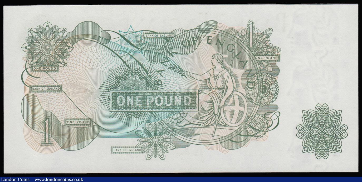 London Coins : A181 : Lot 135 : One Pound Page B322 HZ63 832714 Last series. Traced to HZ63. Rare UNC.