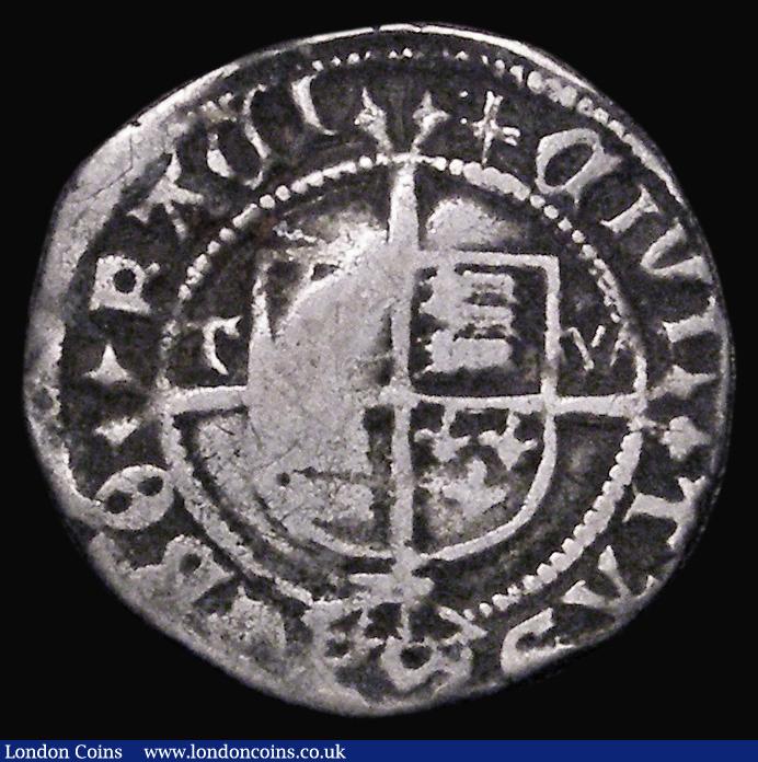 London Coins : A181 : Lot 1395 : Halfgroat Henry VIII First Coinage, Profile issue, York Mint, Archbishop Wolsey, Reverse: TW beside ...