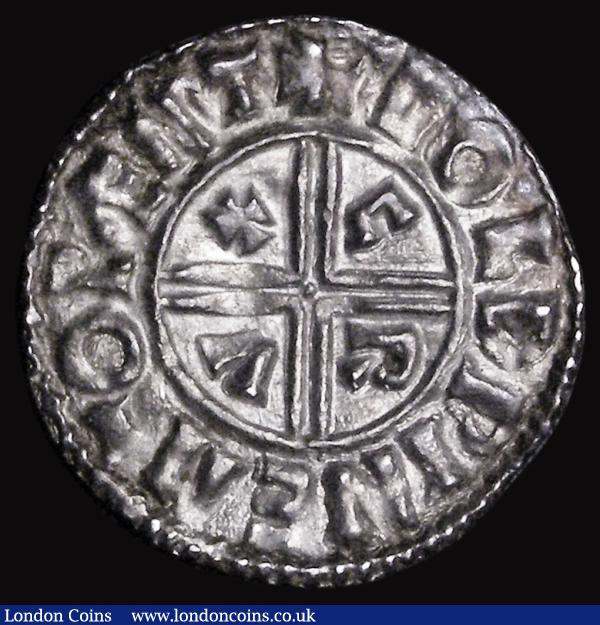 Penny Aethelred II Crux type, Canterbury Mint, moneyer Goldwine S.1148 EF with excellent portrait, on a full round flan, very desirable in this high grade : Hammered Coins : Auction 181 : Lot 1408
