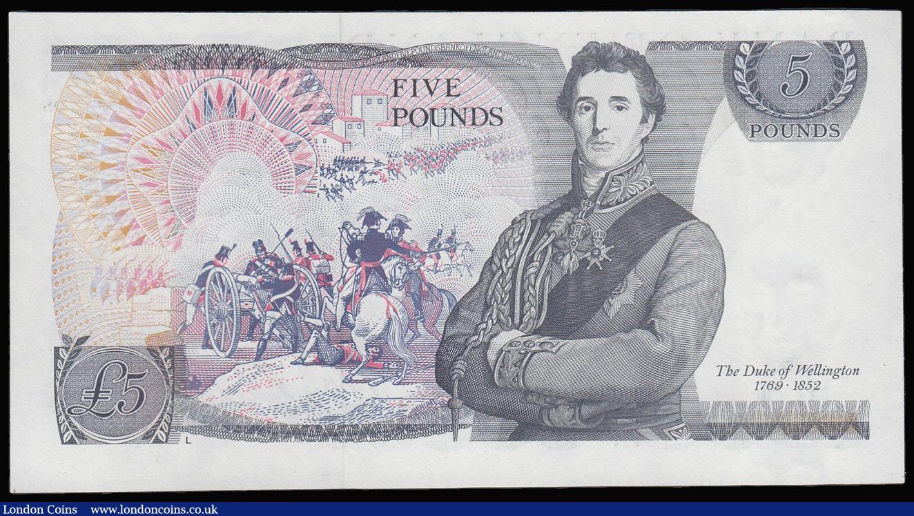 London Coins : A181 : Lot 144 : Five Pounds Somerset Duke of Wellington 1980 B343 Last Run, LZ90 952011, Uncirculated rare and seldo...