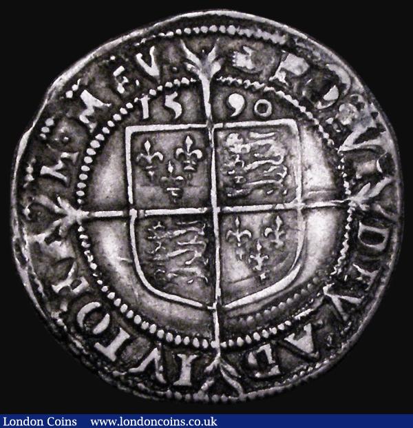 Sixpence Elizabeth I 1590 Sixth Issue, Bust 6C, S.2578B, mintmark Hand, 2.92 grammes NVF/VF on a full round flan, evenly struck with good portrait and excellent eye appeal : Hammered Coins : Auction 181 : Lot 1491
