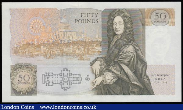 Fifty Pounds Gill B356 prefix D29, Sir Christopher Wren on reverse, UNC : English Banknotes : Auction 181 : Lot 159