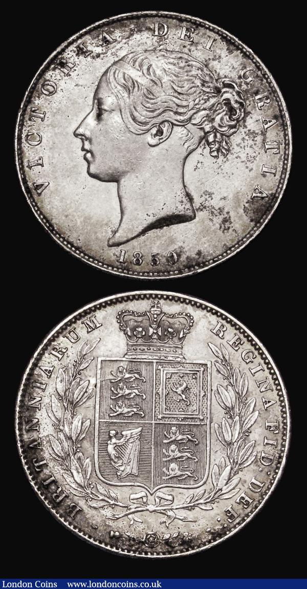 Halfcrowns (2) 1850 ESC 684, Bull 2733 VF with some scratches and light pitting, 1886 EF with an edge nick and some heavier contact marks on the obverse : English Coins : Auction 181 : Lot 1862