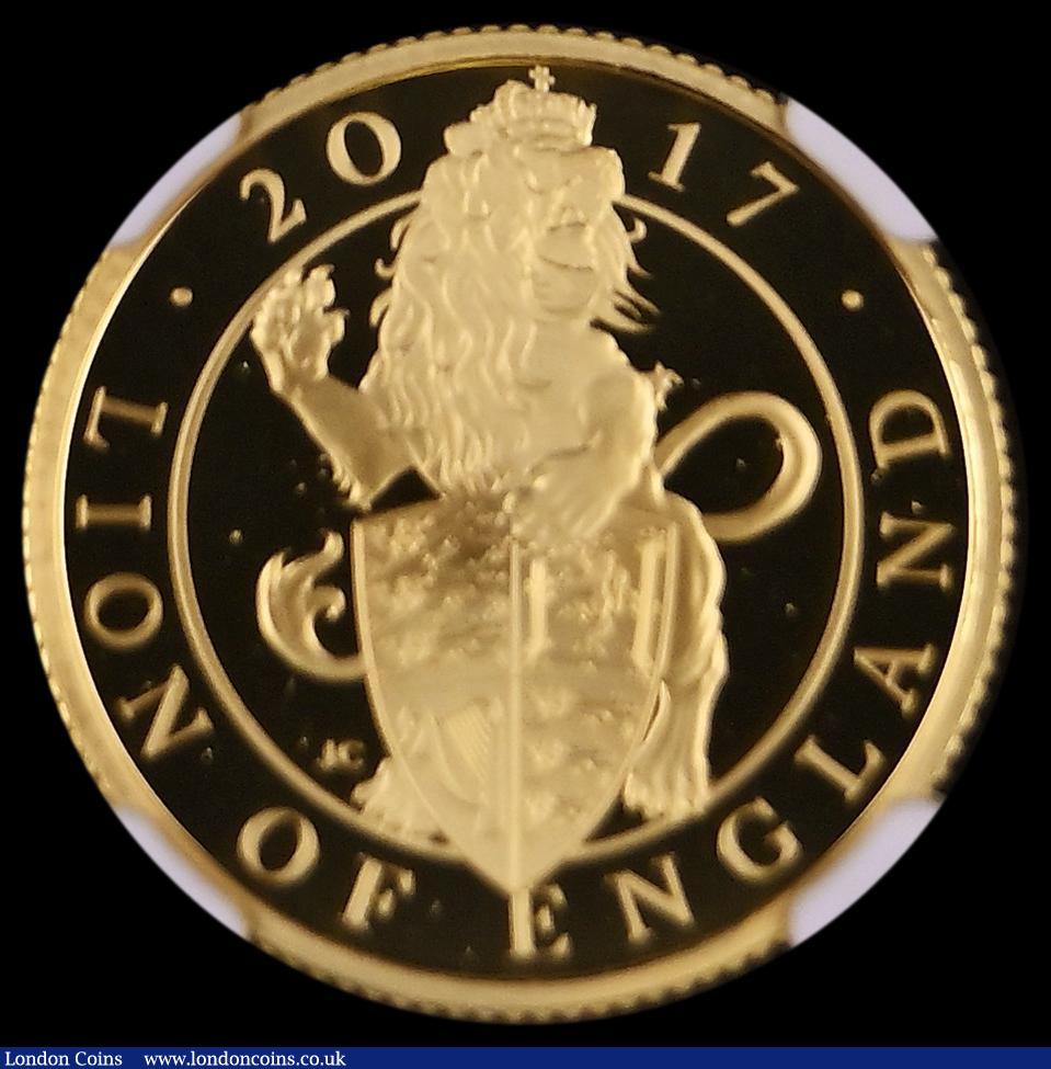 London Coins : A181 : Lot 2327 : Twenty Five Pounds 2017 The Queen's Beasts - The Lion of England Quarter Ounce Gold Proof (.999...