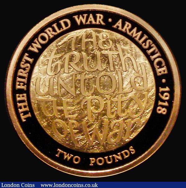 Two Pounds 2018 100th Anniversary of the World War I Armistice S.K49 Gold Proof FDC uncased in capsule, no certificate : English Coins : Auction 181 : Lot 2347