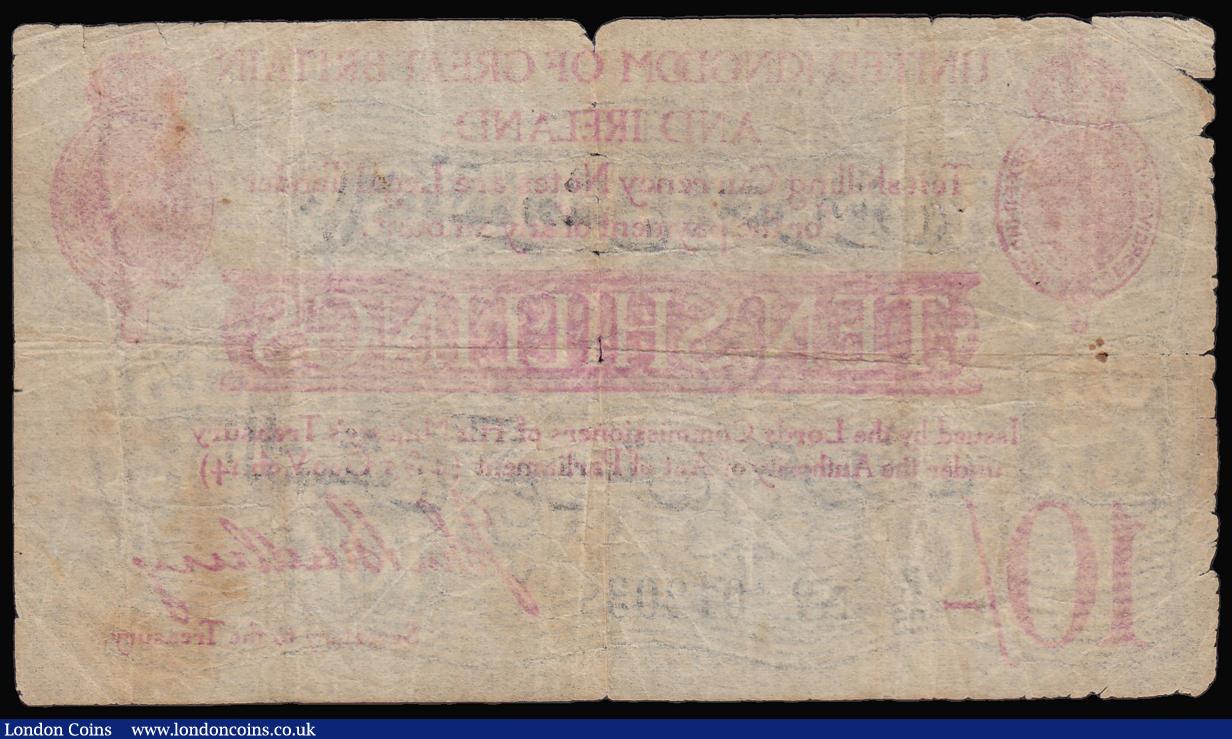 London Coins : A181 : Lot 33 : Ten Shillings Bradbury T15 issued 1915, Dardanelles overprint series Z/28 012038, Very Good