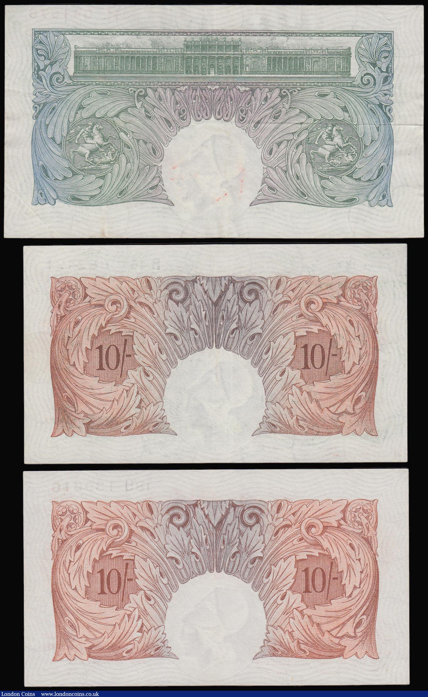 London Coins : A181 : Lot 54 : Peppiatt (3) Ten Shillings B235 prefix B46 and B236 prefix 18U, Pound B238 prefix 39L this VF the Te...