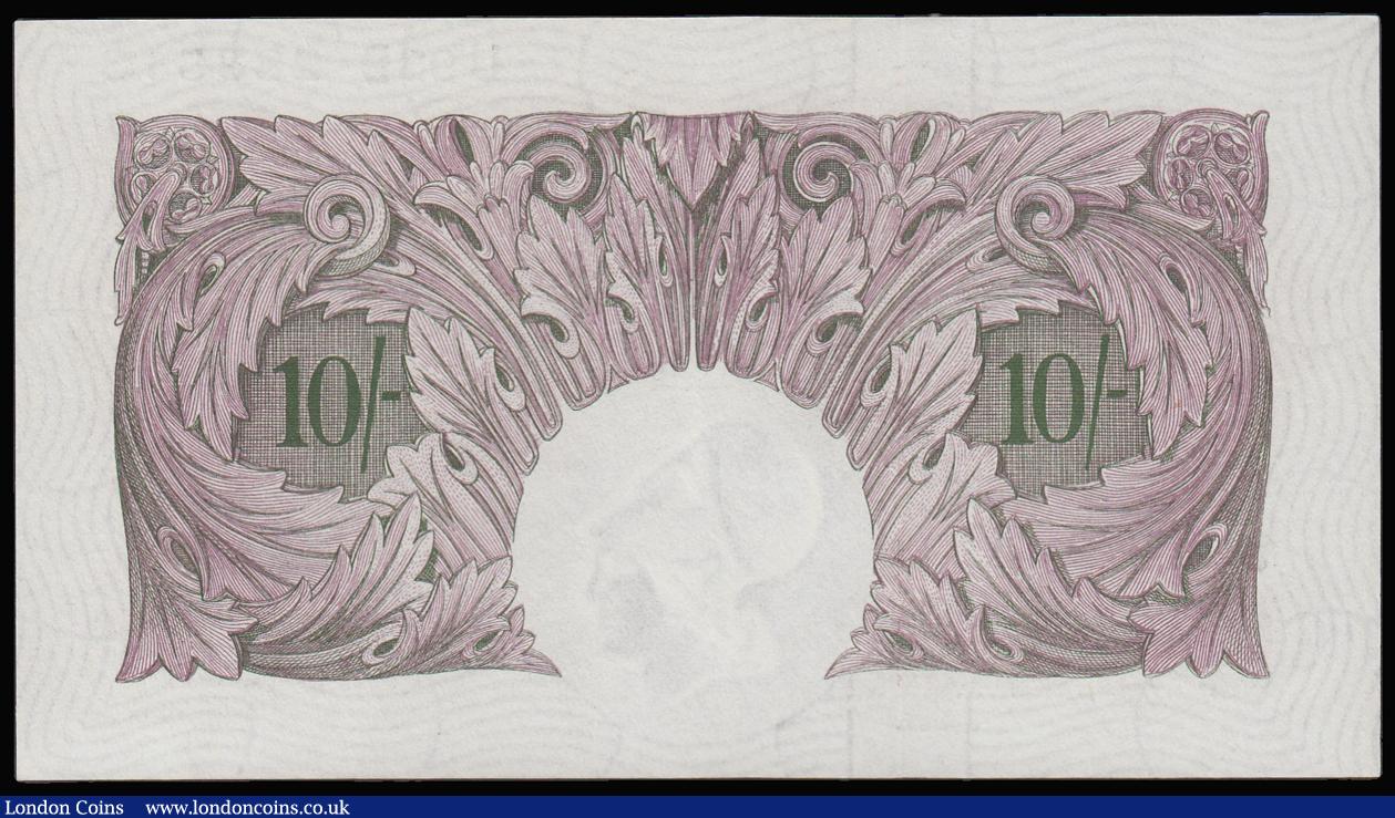 London Coins : A181 : Lot 67 : Ten Shillings Peppiatt mauve B251 issued 1940 series U39D 283513 AU