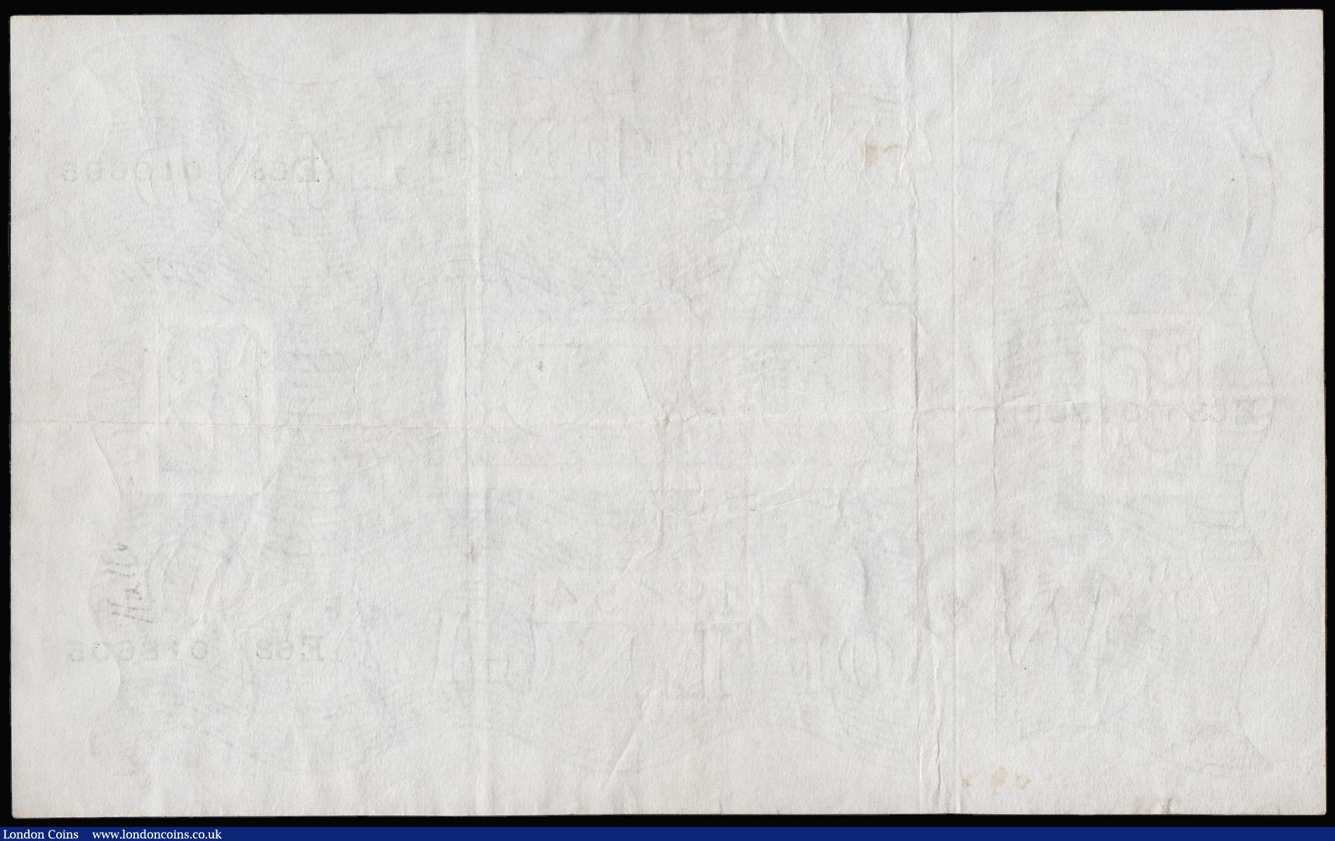 London Coins : A181 : Lot 71 : Five Pounds Peppiatt white B255 thick paper dated 20th November 1944 series E68 018605, VF faint pen...