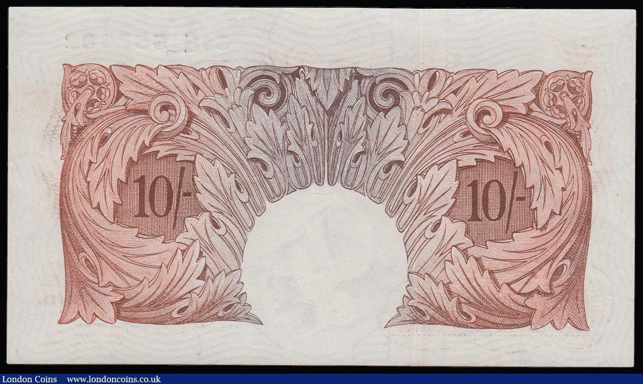 London Coins : A181 : Lot 78 : Ten Shillings Peppiatt B262 issued 1948 threaded variety, last series 54E 557182, AU