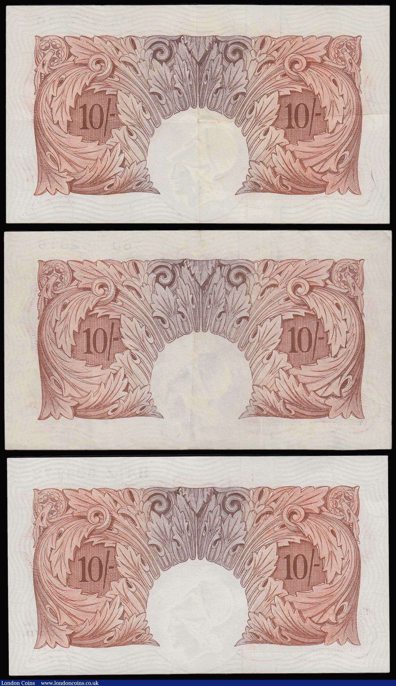 London Coins : A181 : Lot 81 : Ten Shillings Beale (3) B265 76D prefix GVF, B266 H41Z prefix AU and B267 issued 1950 serial 30A 467...