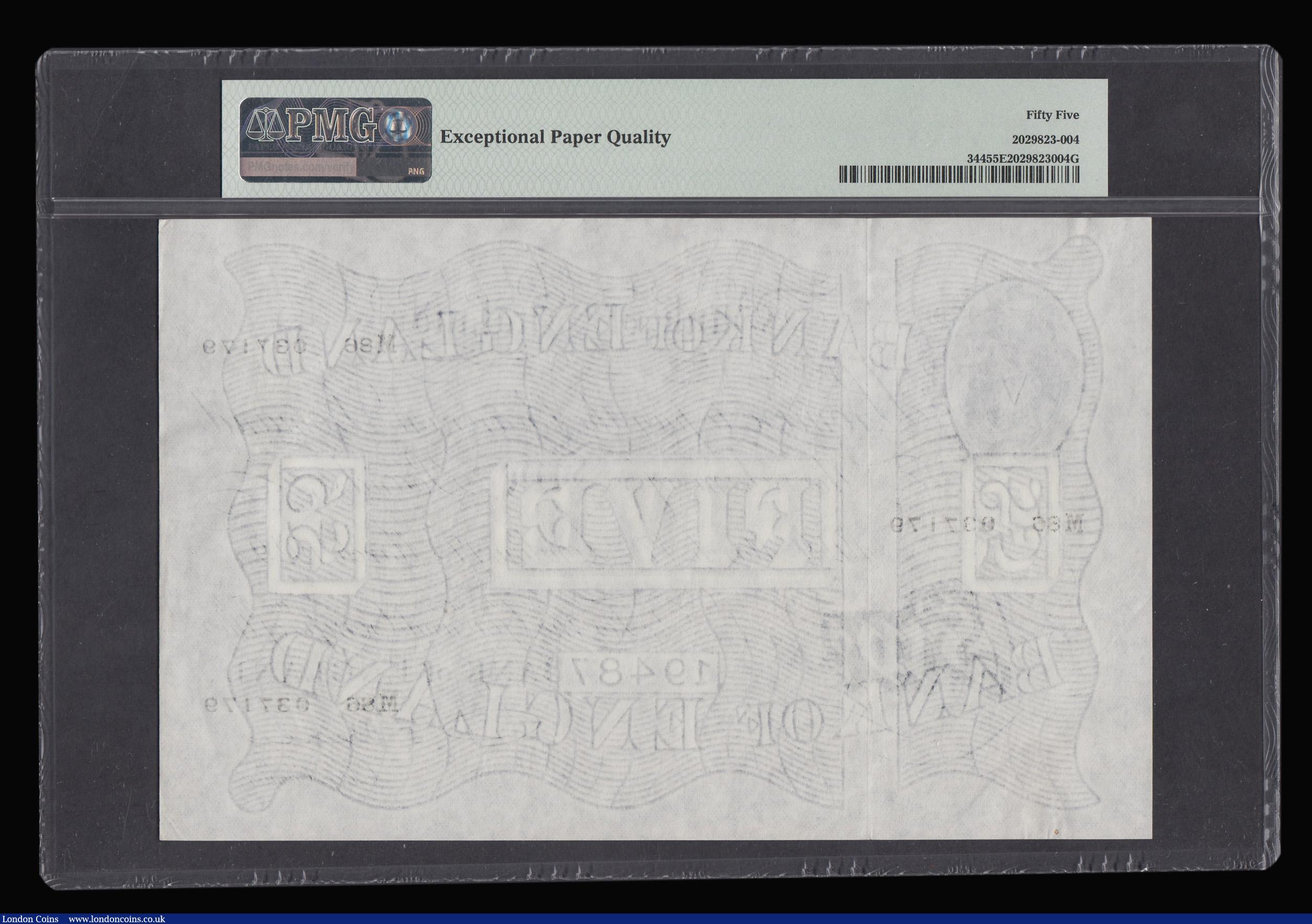 London Coins : A181 : Lot 90 : Five Pounds White Beale B270 London 17 March 1949 M86 037179 PMG 55 About Uncirculated EPQ Exception...
