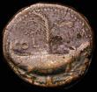 London Coins : A181 : Lot 1286 : Roman Ae Dupondius or As. Augustus and Agrippa, Gaul, Nemausus, (c.10-14AD) Obverse: Back to back he...