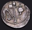 London Coins : A181 : Lot 1318 : Roman Denarius Julius Caesar 49-48BC Obverse: Elephant right, trampling on serpent, CAESAR in exergu...
