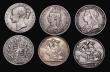 London Coins : A181 : Lot 2368 : Crowns (5) 1819 LIX ESC 215, Bull 2010 VG, 1821 SECUNDO ESC 246, Bull 2310 VG, 1844 Star Stops on ed...