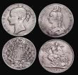 London Coins : A181 : Lot 2372 : Crowns (5) 1844 Star Stops on edge ESC 280, Bull 2561 VG, 1891 ESC 301, Bull 2591 VG/Near Fine, 1895...