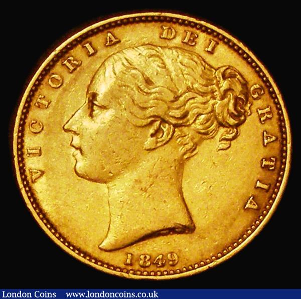 Sovereign 1849 Marsh 32 VF with the odd minor edge fault : English Coins : Auction 182 : Lot 3130