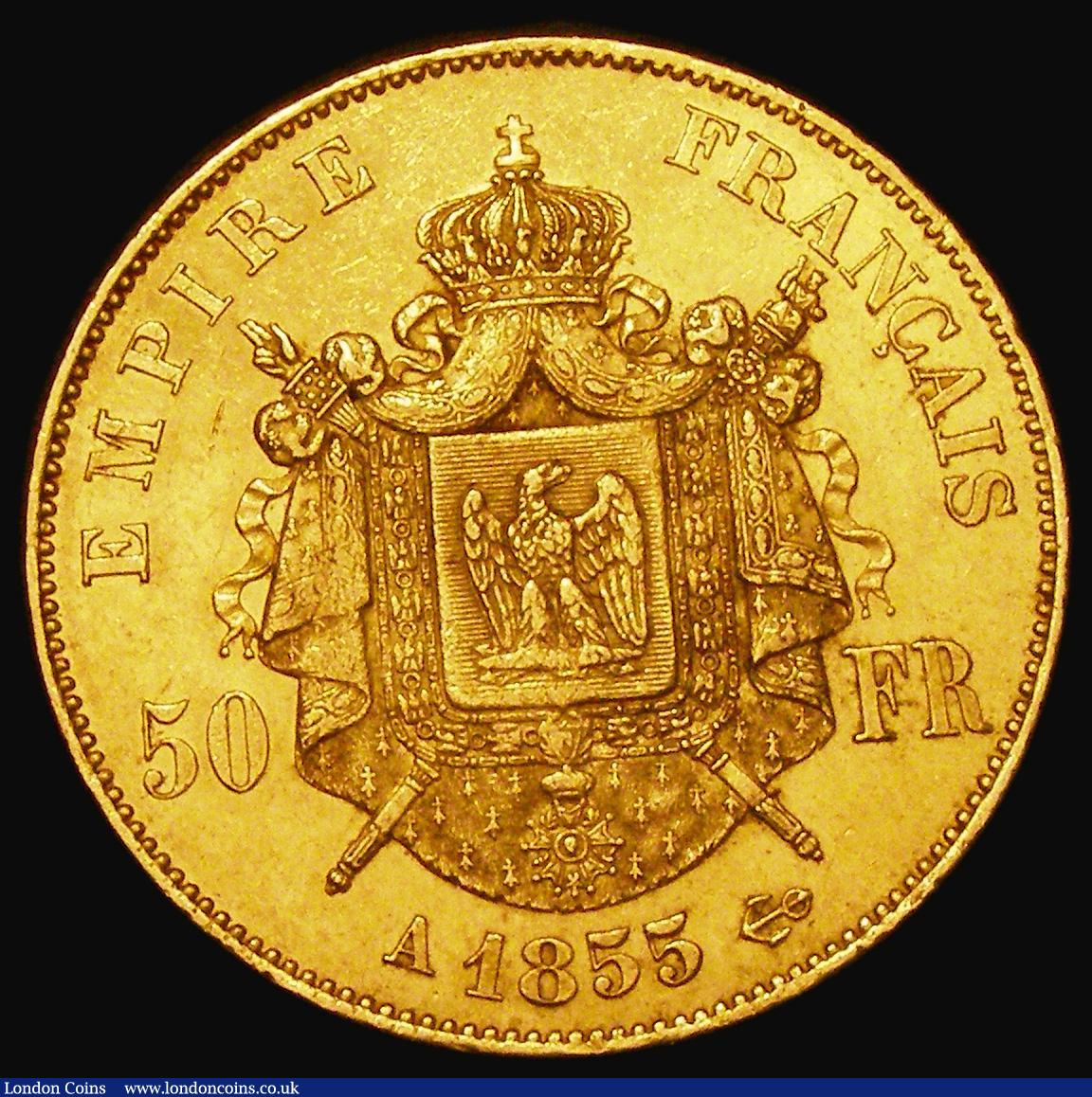 London Coins : A182 : Lot 1122 : France 50 Francs Gold 1855A, Paris Mint, KM#785.1 GVF
