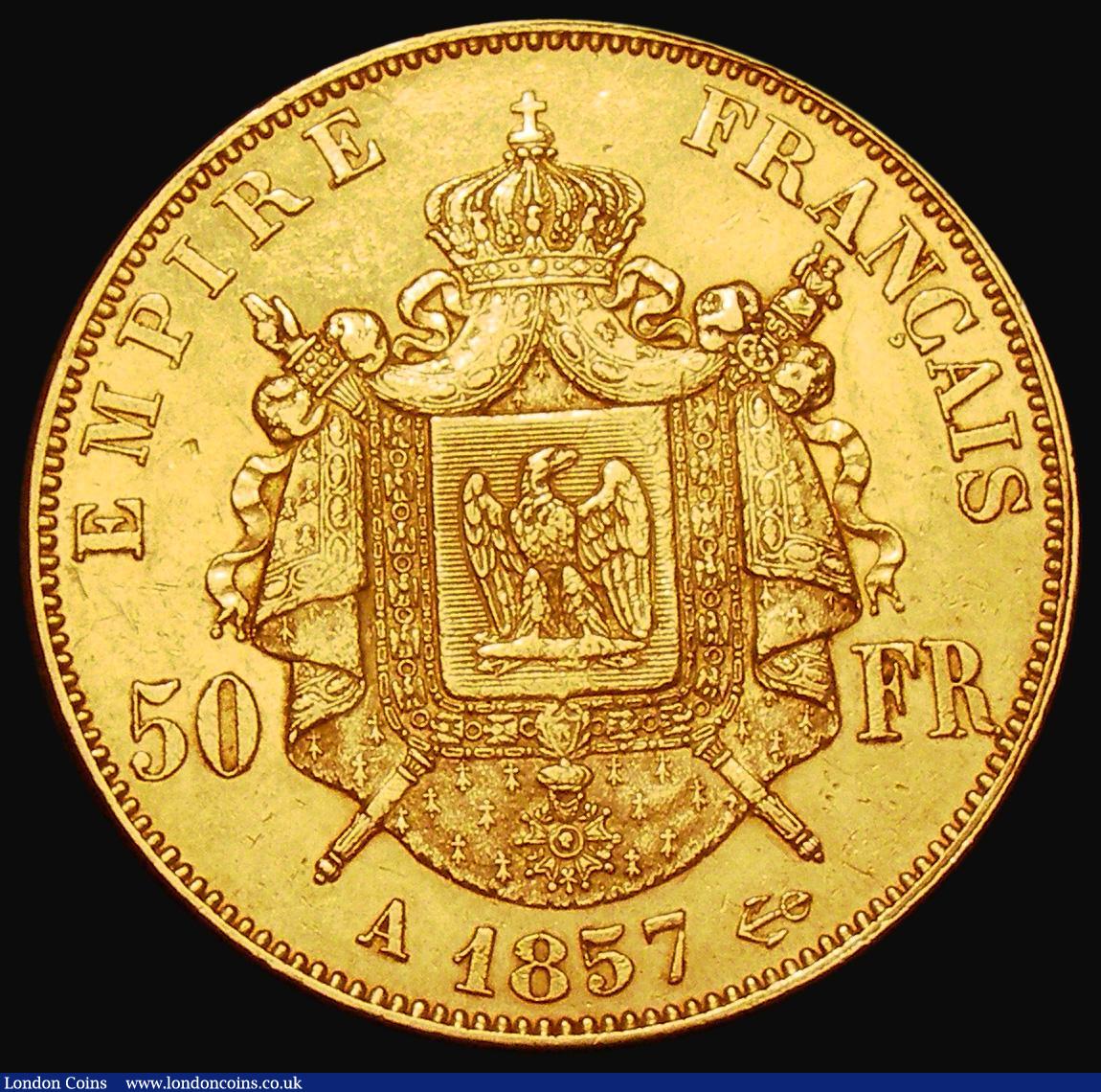 London Coins : A182 : Lot 1125 : France 50 Francs Gold 1857A, Paris Mint, KM#785.1 GVF