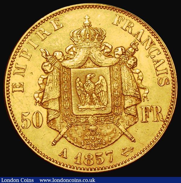 France 50 Francs Gold 1857A, Paris Mint, KM#785.1 GVF : World Coins : Auction 182 : Lot 1125