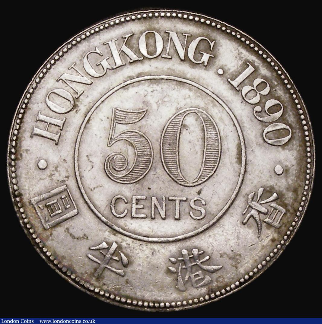 London Coins : A182 : Lot 1165 : Hong Kong 50 Cents 1890 KM#9.1 NEF with some contact marks and some flecks of toning on either side