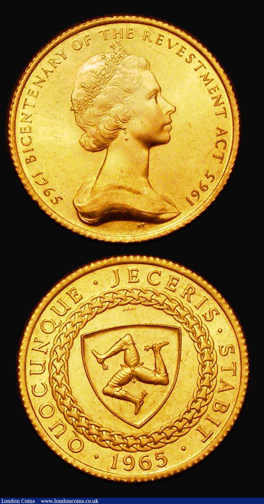 London Coins : A182 : Lot 1199 : Isle of Man 1965 Bicentenary (2) Sovereign and Half Sovereign both prooflike Unc