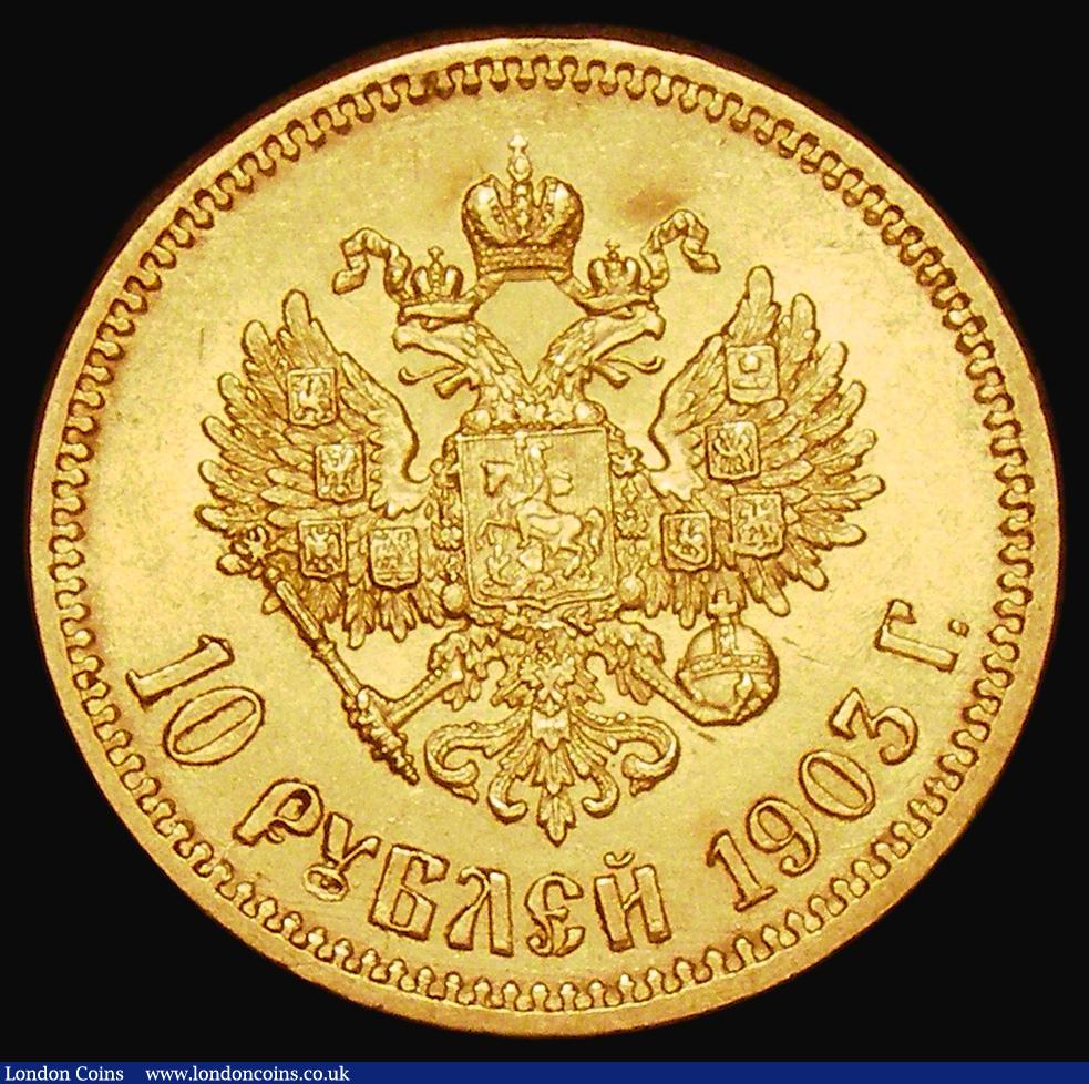 London Coins : A182 : Lot 1319 : Russia Ten Roubles Gold 1903AP Y#64 NEF/EF