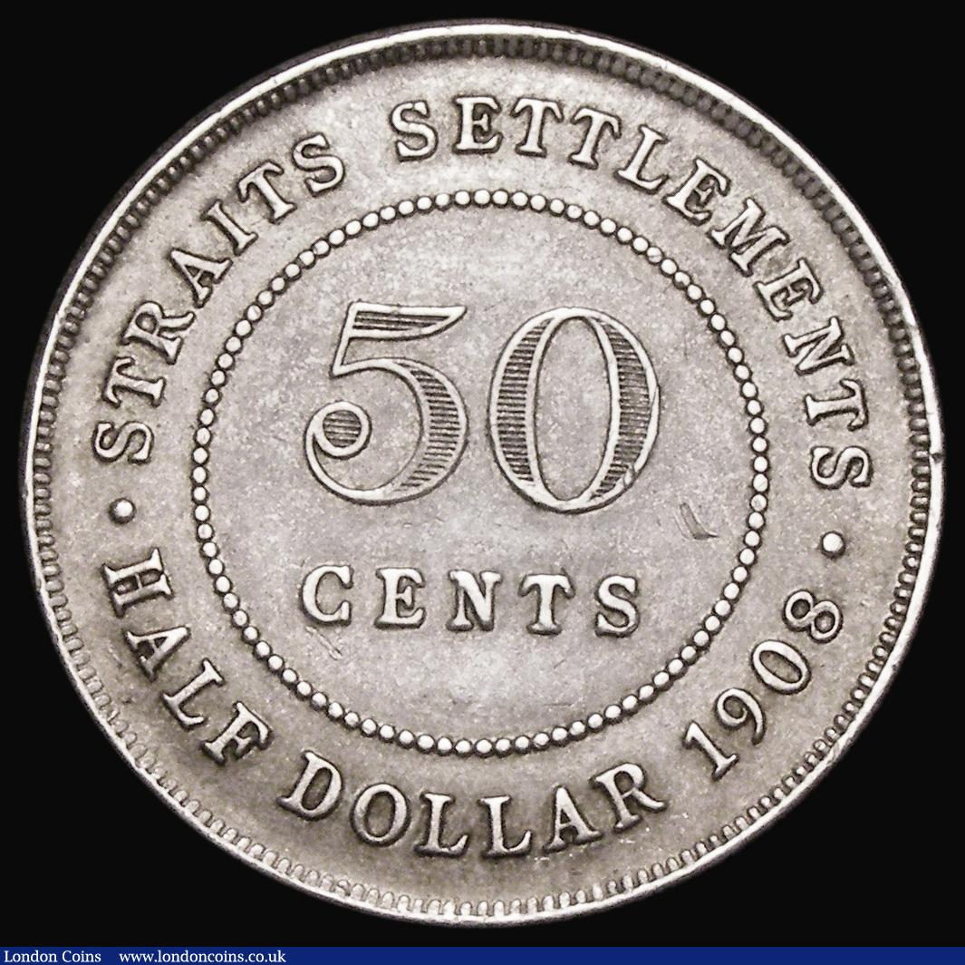London Coins : A182 : Lot 1361 : Straits Settlements 50 Cents 1908 KM#24 Good Fine/NVF