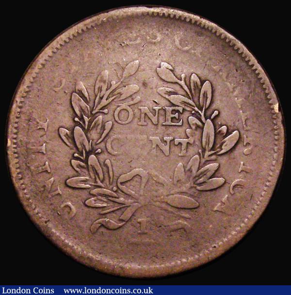 USA Token Washington Cent 1783 Reverse UNITY STATES OF AMERICA , ONE CENT within wreath, 1/100 fraction below,  Breen 1188, outer legend and date weakly struck, head and wreath both mainly bold, Fine/VG : World Coins : Auction 182 : Lot 1420