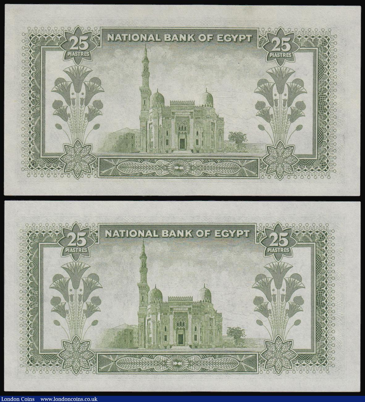 London Coins : A182 : Lot 145 : Egypt 25 Piastres 1952 Pick 28 (2) AU - Unc
