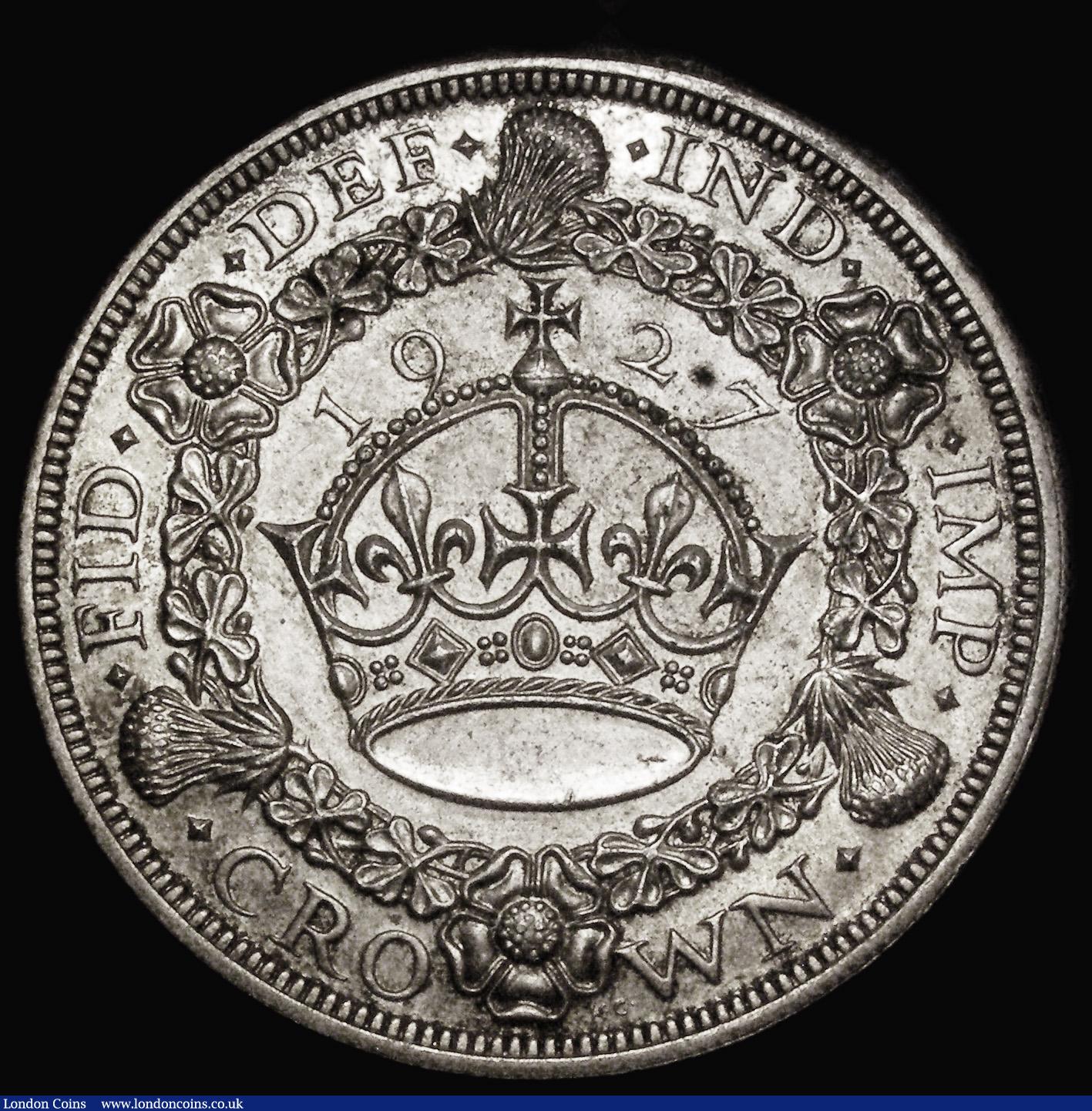 London Coins : A182 : Lot 1887 : Crown 1927 Proof ESC 367, Bull 3631 UNC-nFDC lightly toned, the reverse with underlying brilliance