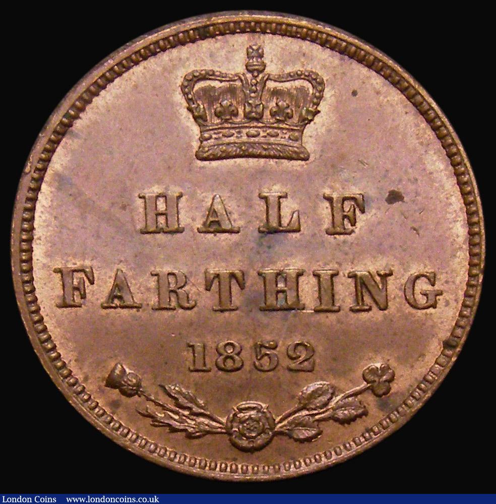 London Coins : A182 : Lot 1971 : Half Farthing 1852 Peck 1598 A/UNC with traces of lustre, in an LCGS holder and graded LCGS 70