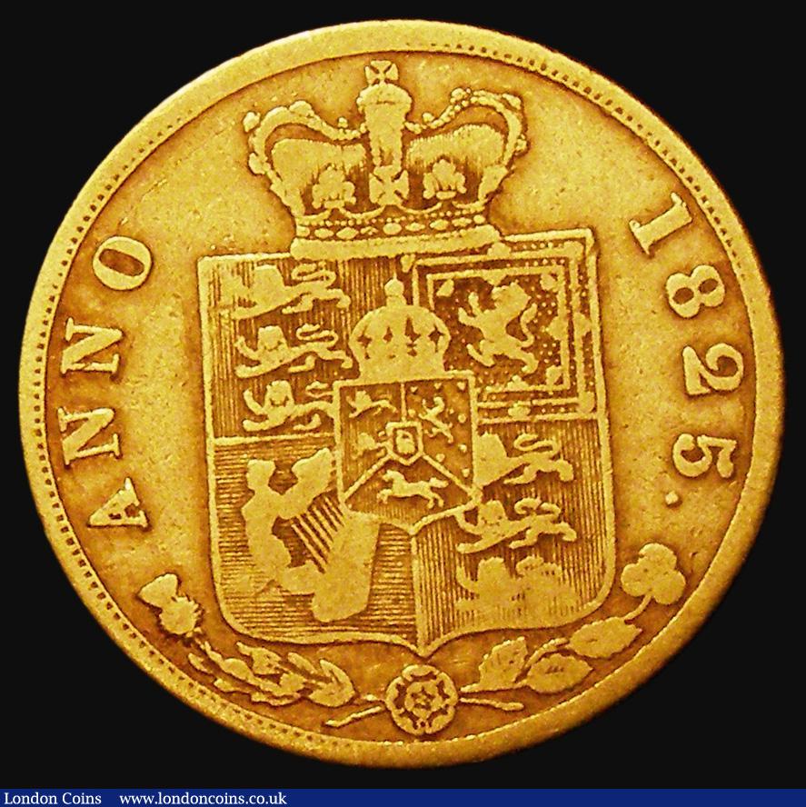 London Coins : A182 : Lot 1992 : Half Sovereign 1825 Marsh 406, S.3803, VG with a small x-shaped scratch on the obverse