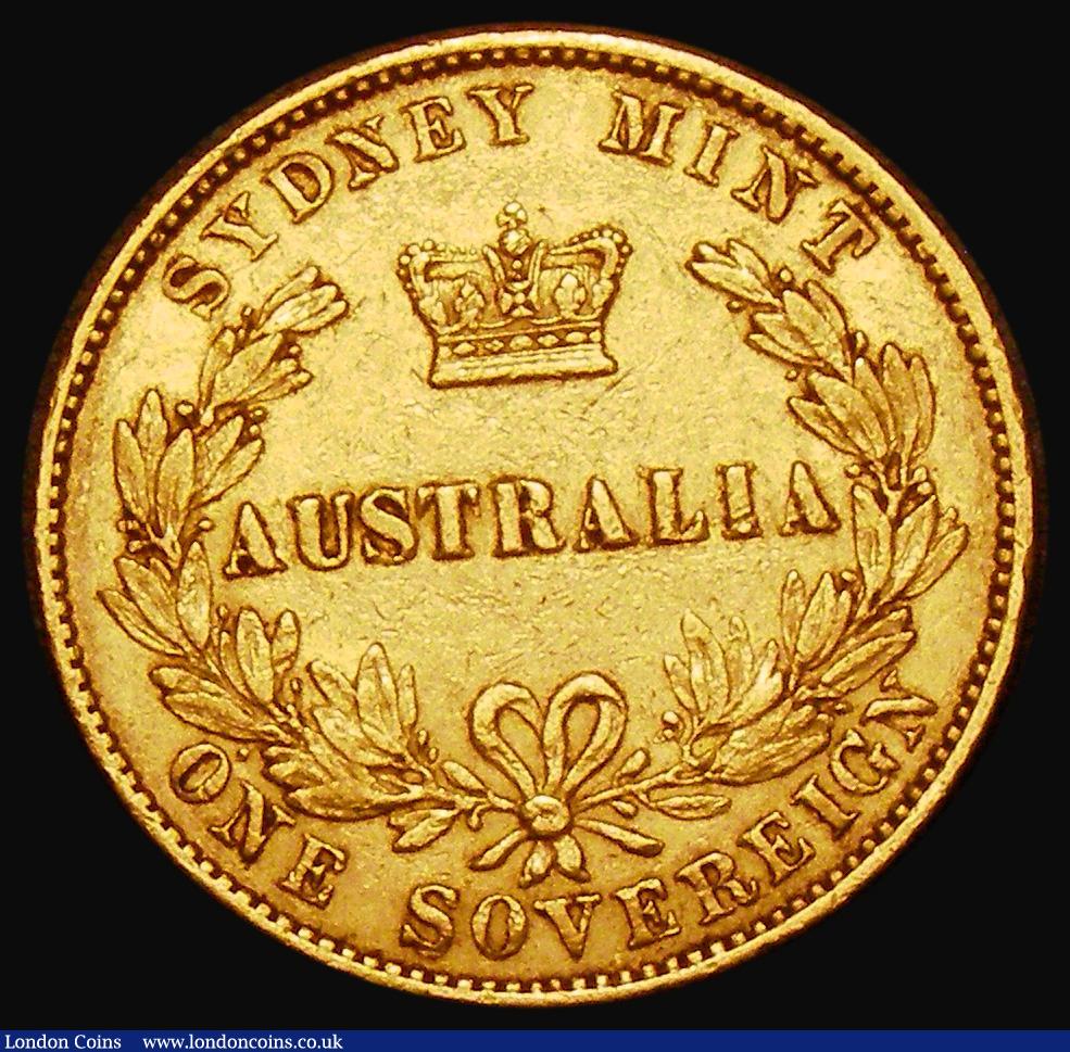 London Coins : A182 : Lot 2055 : Australia Sovereign 1870 Sydney Branch Mint Marsh A375 Fine with an old scratch on the portrait