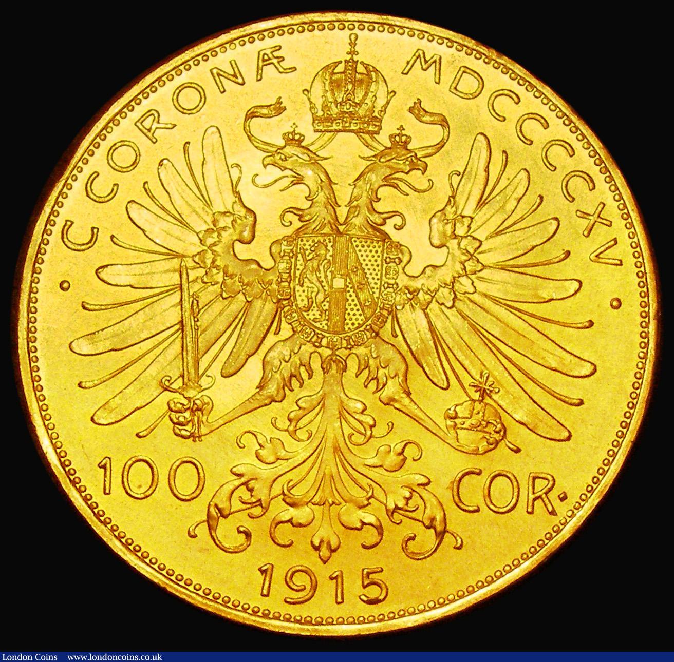 London Coins : A182 : Lot 2056 : Austria 100 Corona Gold 1915 KM#2819 UNC