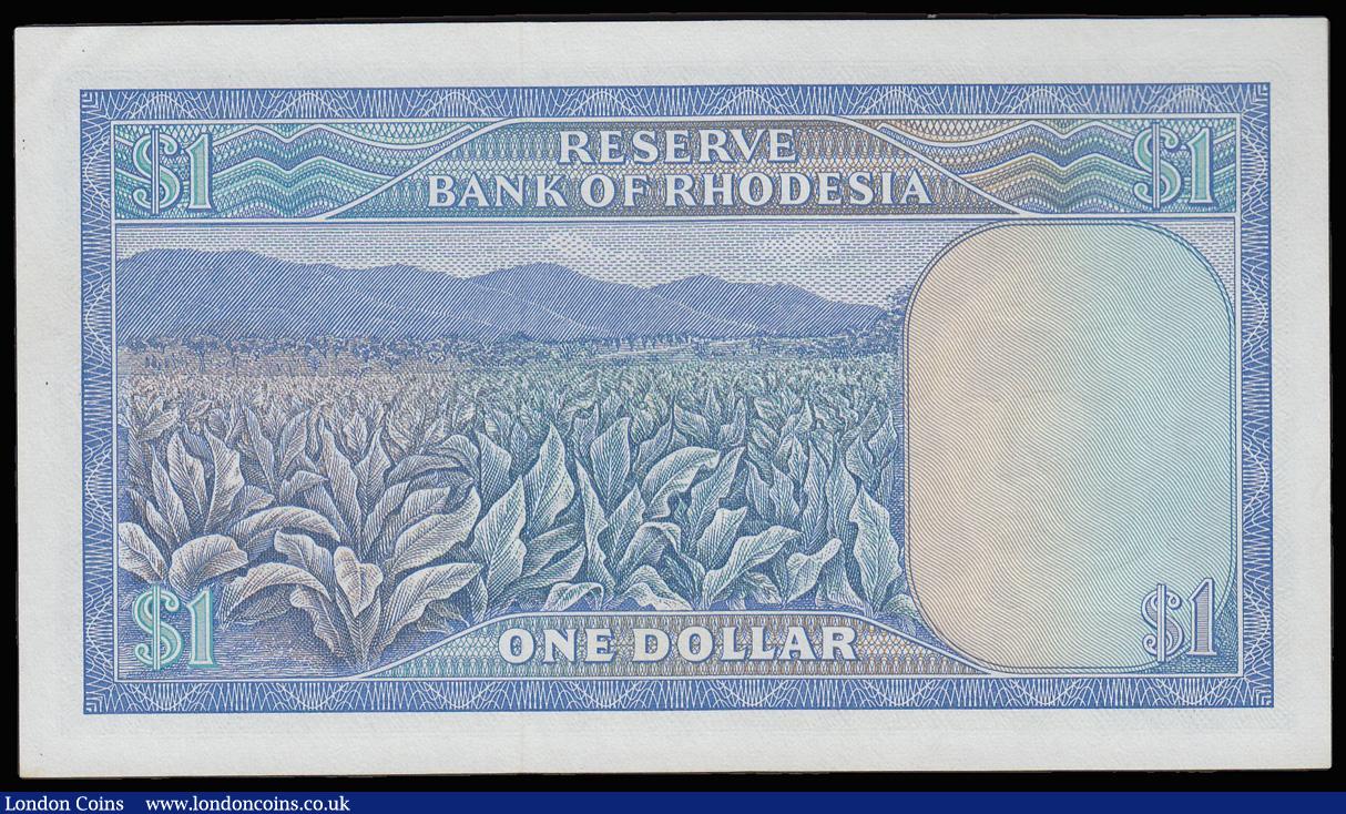 London Coins : A182 : Lot 210 : Rhodesia 1 Dollar 17th Feb 1970 Pick 30a Unc