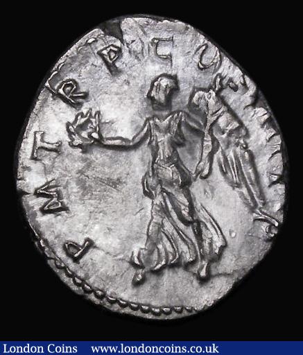 Roman Denarius Trajan (102AD) Obverse: Laureate head to right with slight drapery on far shoulder IMP CAES NERVA TRAIAN AVG GERM, Reverse, Victory, draped, walking left, holding palm and wreath, P M TR P COS IIII P P, 3.15 grammes, RSC 242a, RIC 60 NEF and pleasing with excellent portrait : Ancient Coins : Auction 182 : Lot 2126